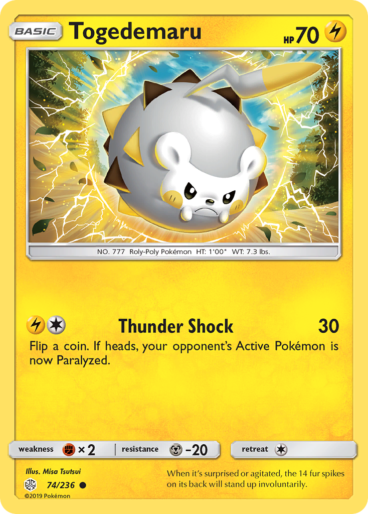 Togedemaru (74/236) [Sun & Moon: Cosmic Eclipse] | Jomio and Rueliete's Cards and Comics