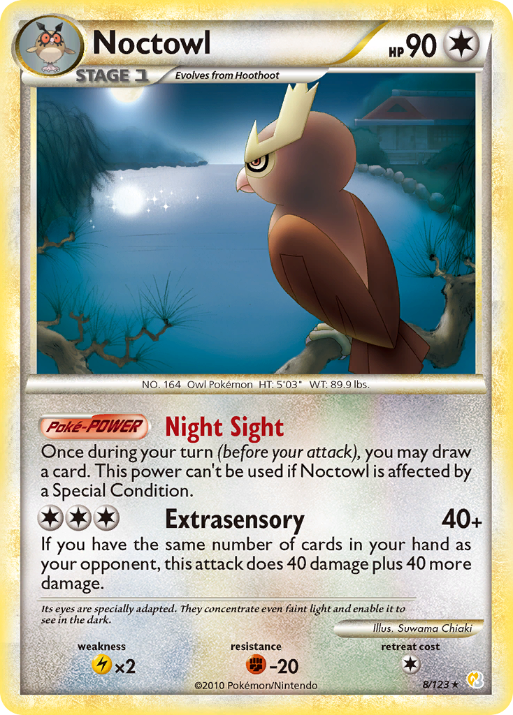 Noctowl (8/123) [HeartGold & SoulSilver: Base Set] | Jomio and Rueliete's Cards and Comics