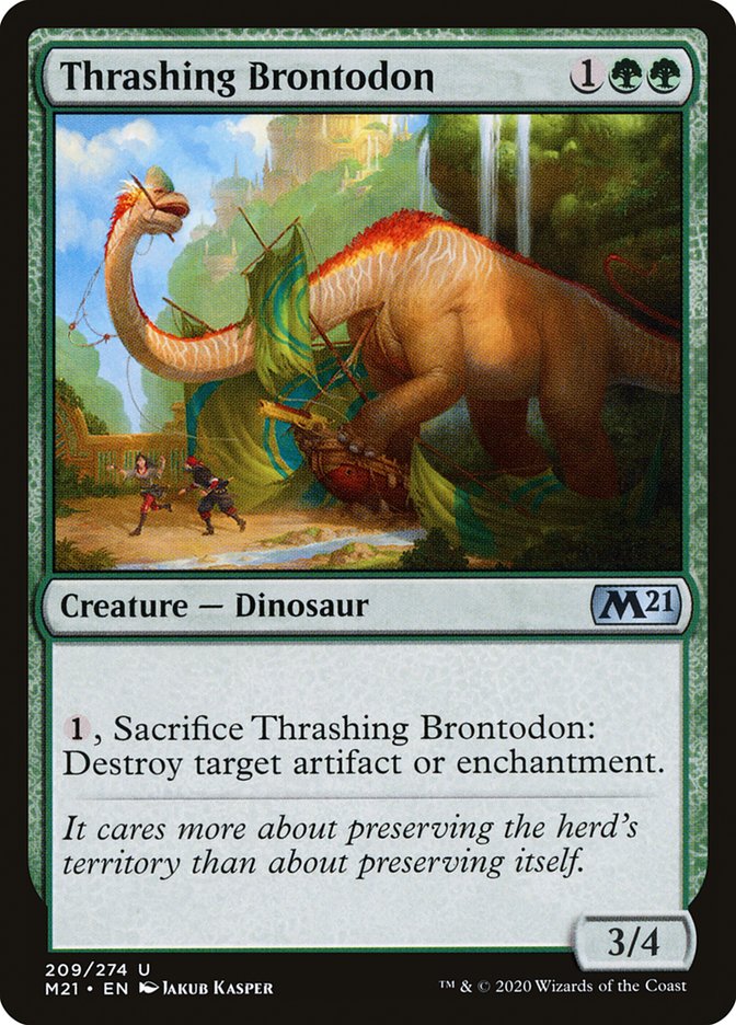 Thrashing Brontodon [Core Set 2021] | Jomio and Rueliete's Cards and Comics
