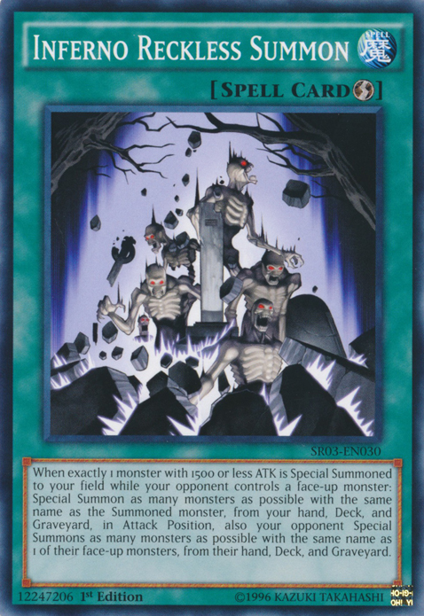 Inferno Reckless Summon [SR03-EN030] Common | Jomio and Rueliete's Cards and Comics