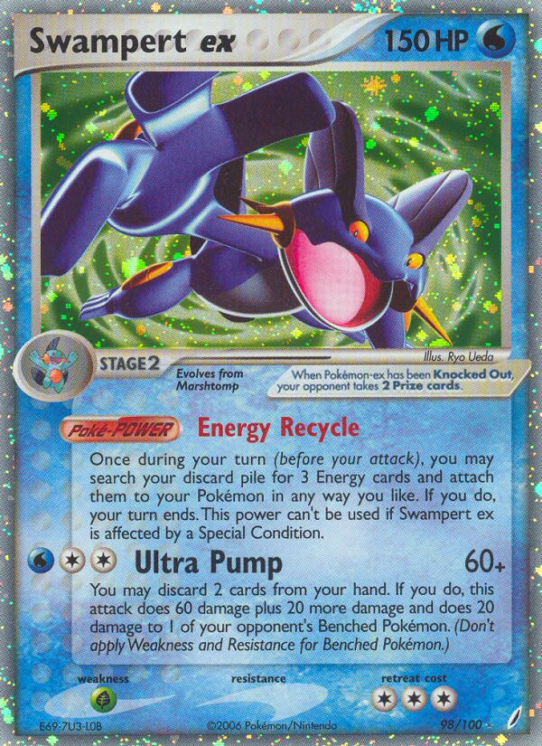 Swampert ex (98/100) [EX: Crystal Guardians] | Jomio and Rueliete's Cards and Comics