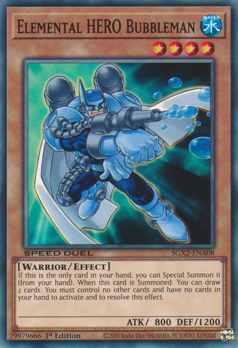 Elemental HERO Bubbleman [SGX2-ENA08] Common | Jomio and Rueliete's Cards and Comics