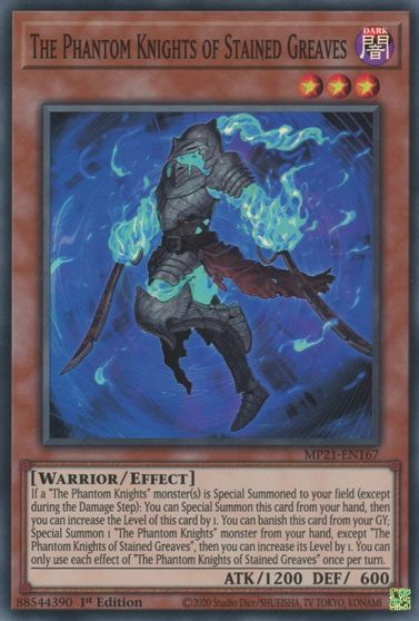 The Phantom Knights of Stained Greaves [MP21-EN167] Super Rare | Jomio and Rueliete's Cards and Comics