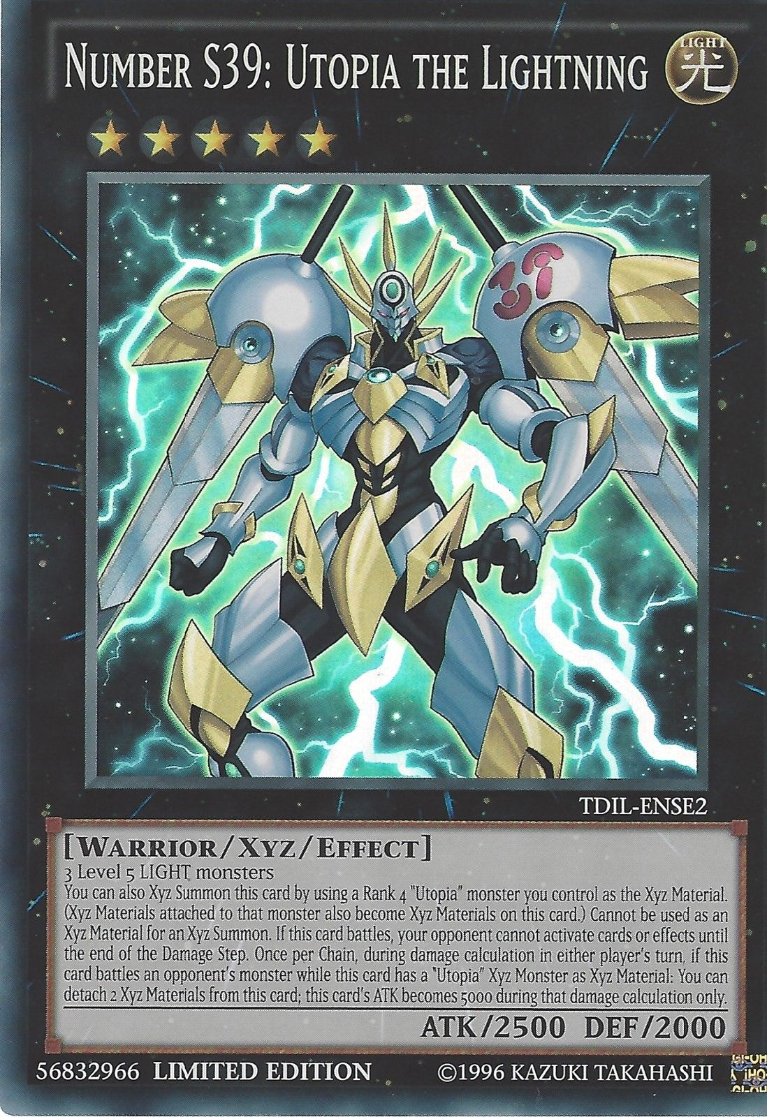 Number S39: Utopia the Lightning [TDIL-ENSE2] Super Rare | Jomio and Rueliete's Cards and Comics