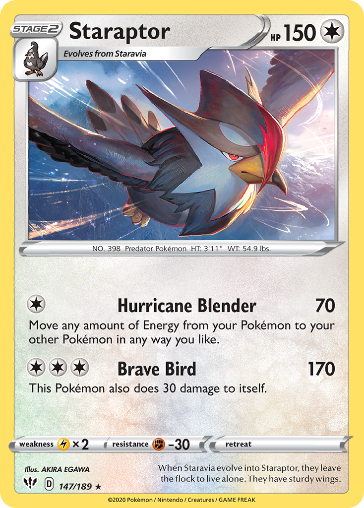 Staraptor (147/189) [Sword & Shield: Darkness Ablaze] | Jomio and Rueliete's Cards and Comics