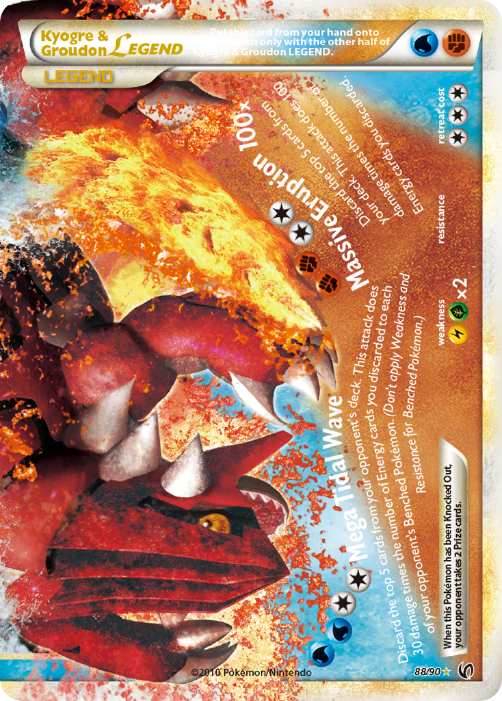 Kyogre & Groudon LEGEND (88/90) [HeartGold & SoulSilver: Undaunted] | Jomio and Rueliete's Cards and Comics