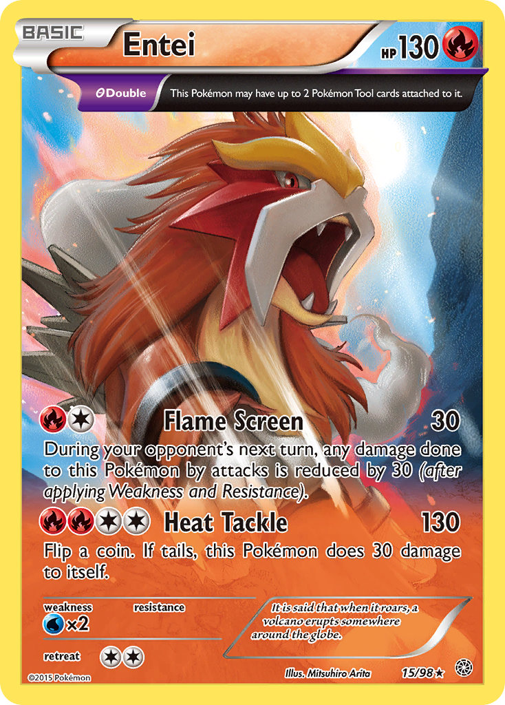 Entei (15/98) [XY: Ancient Origins] | Jomio and Rueliete's Cards and Comics