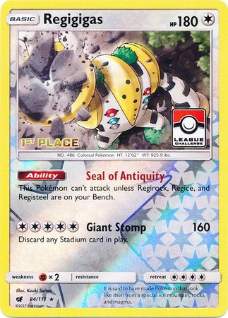 Regigigas (84/111) (League Promo 1st Place) [Sun & Moon: Crimson Invasion] | Jomio and Rueliete's Cards and Comics