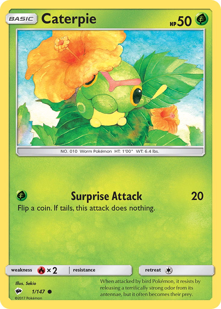 Caterpie (1/147) [Sun & Moon: Burning Shadows] | Jomio and Rueliete's Cards and Comics