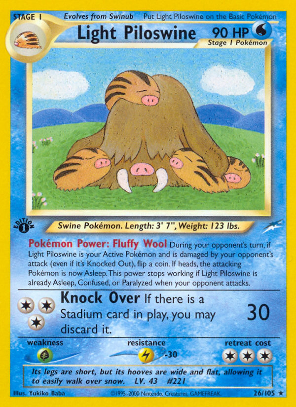 Light Piloswine (26/105) [Neo Destiny 1st Edition] | Jomio and Rueliete's Cards and Comics