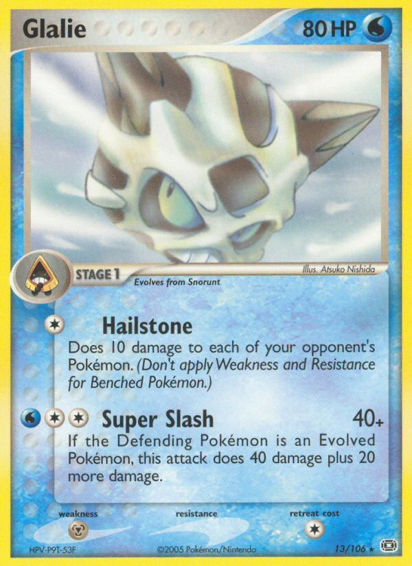 Glalie (13/106) [EX: Emerald] | Jomio and Rueliete's Cards and Comics