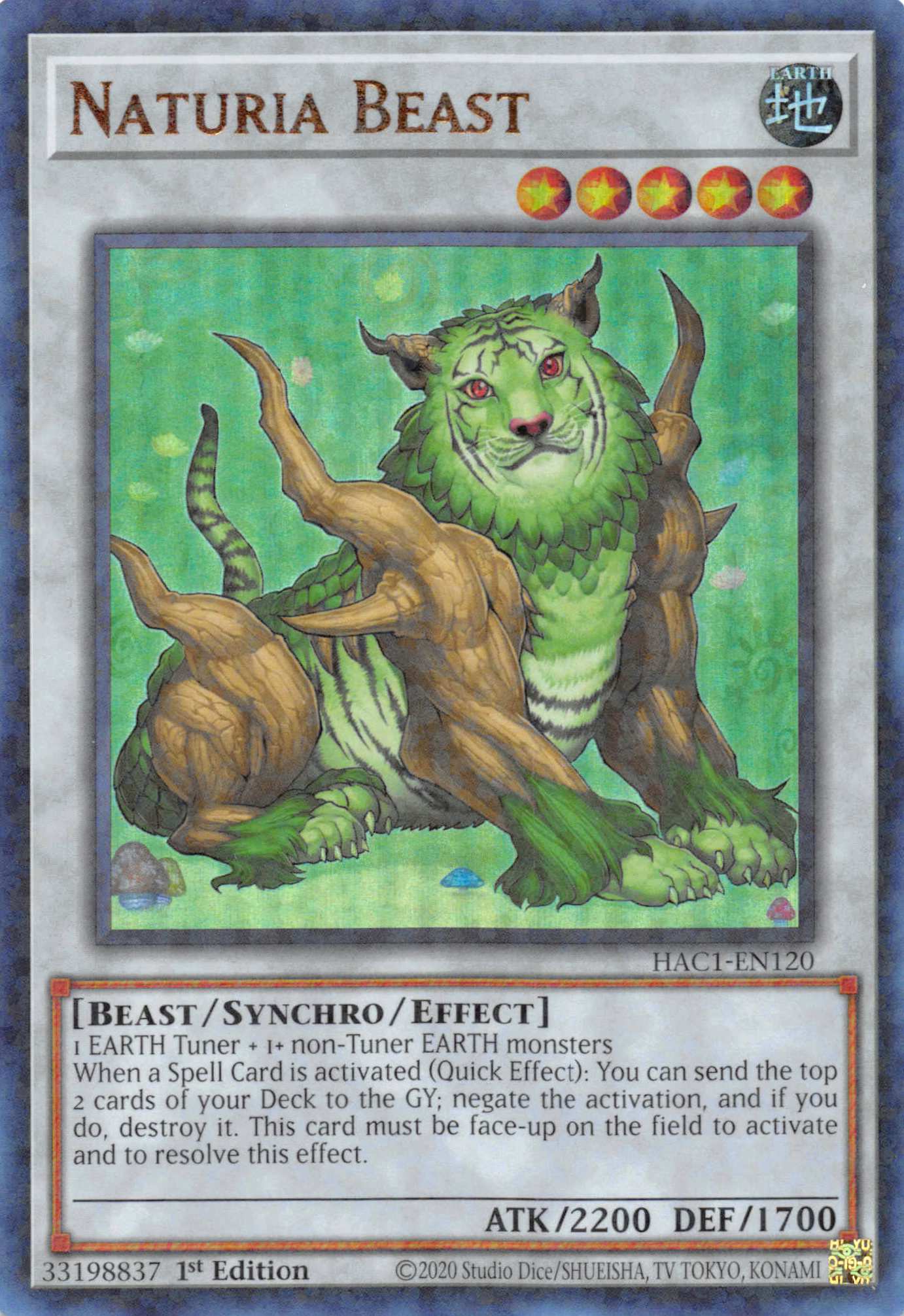 Naturia Beast (Duel Terminal) [HAC1-EN120] Parallel Rare | Jomio and Rueliete's Cards and Comics