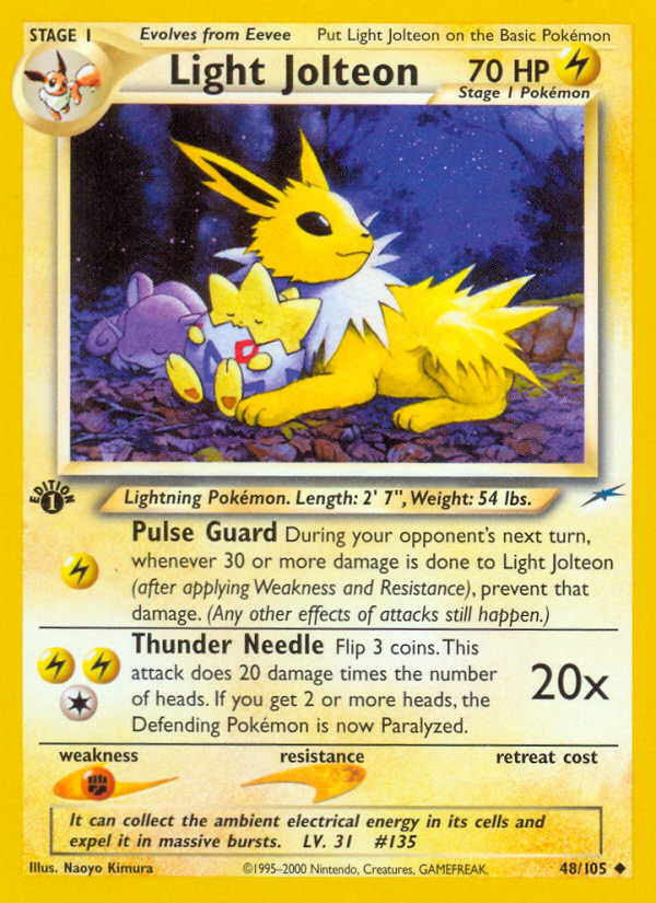 Light Jolteon (48/105) [Neo Destiny 1st Edition] | Jomio and Rueliete's Cards and Comics