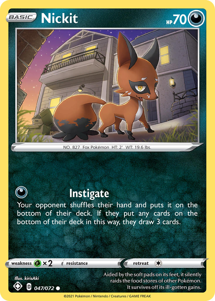 Nickit (047/072) [Sword & Shield: Shining Fates] | Jomio and Rueliete's Cards and Comics