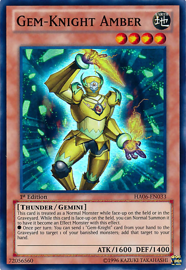 Gem-Knight Amber [HA06-EN033] Super Rare | Jomio and Rueliete's Cards and Comics