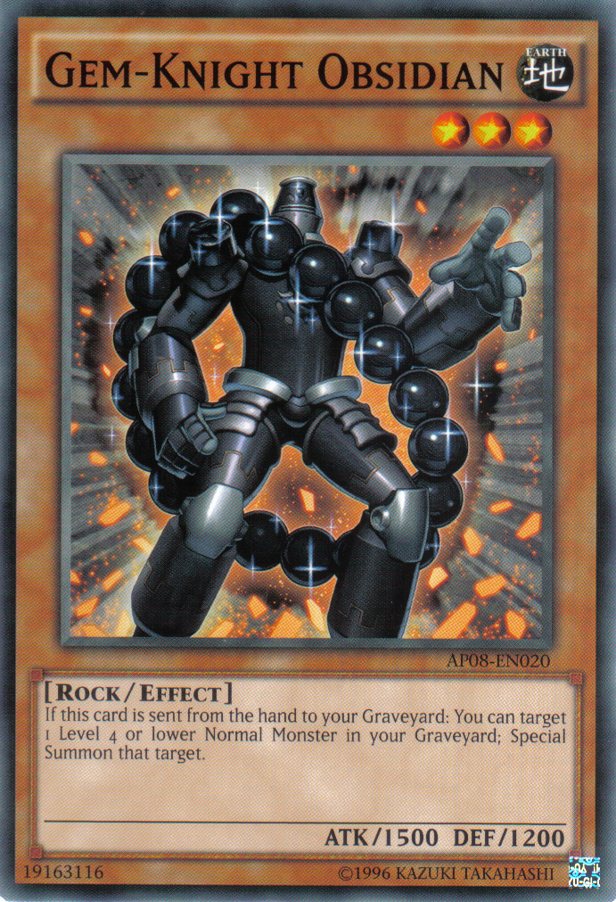 Gem-Knight Obsidian [AP08-EN020] Common | Jomio and Rueliete's Cards and Comics