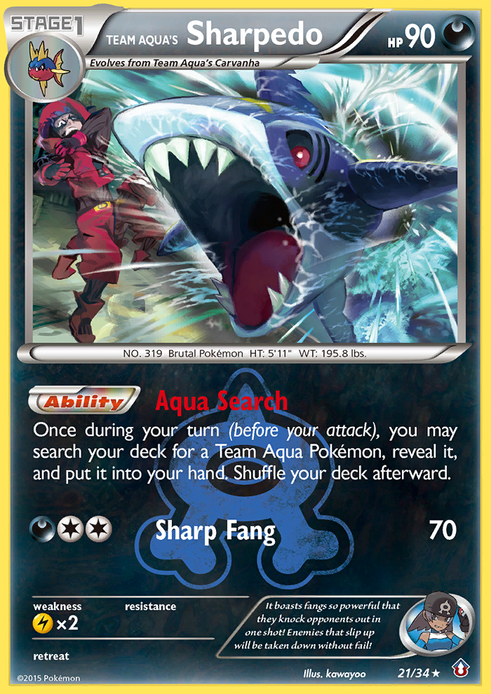Team Aqua's Sharpedo (21/34) [XY: Double Crisis] | Jomio and Rueliete's Cards and Comics