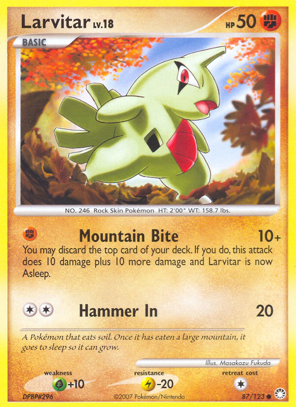Larvitar (87/123) [Diamond & Pearl: Mysterious Treasures] | Jomio and Rueliete's Cards and Comics
