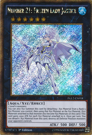 Number 21: Frozen Lady Justice [PGL2-EN018] Gold Secret Rare | Jomio and Rueliete's Cards and Comics