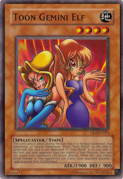 Toon Gemini Elf [DL6-EN001] Super Rare | Jomio and Rueliete's Cards and Comics