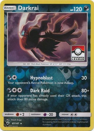 Darkrai (87/147) (League Promo) [Sun & Moon: Burning Shadows] | Jomio and Rueliete's Cards and Comics