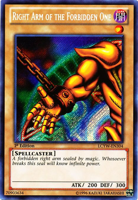 card rare reviews Right Arm of the Forbidden One [LCYW-EN304] Secret Rare – Jomio and  Rueliete's Cards and Comics