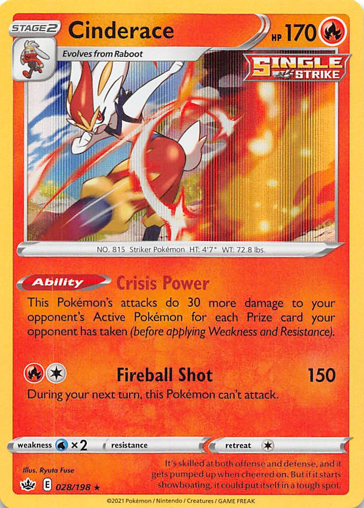 Cinderace (028/198) [Sword & Shield: Chilling Reign] | Jomio and Rueliete's Cards and Comics