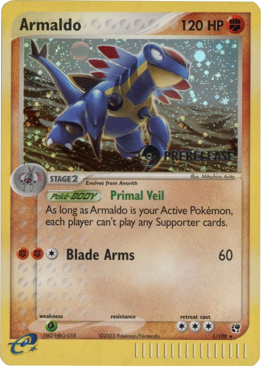 Armaldo (1/100) (Prerelease Promo) [EX: Sandstorm] | Jomio and Rueliete's Cards and Comics
