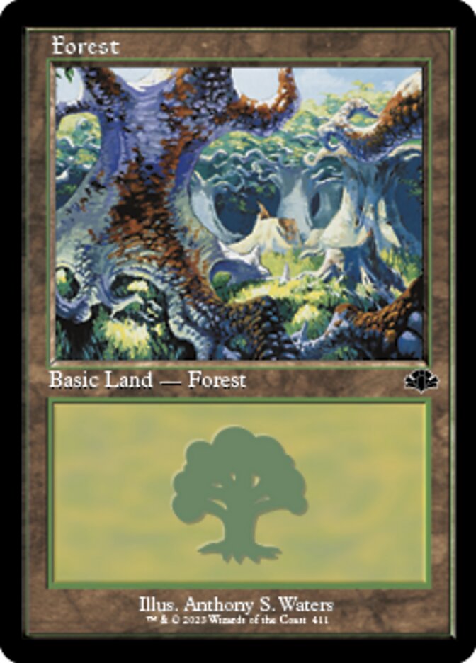 Forest (411) (Retro) [Dominaria Remastered] | Jomio and Rueliete's Cards and Comics