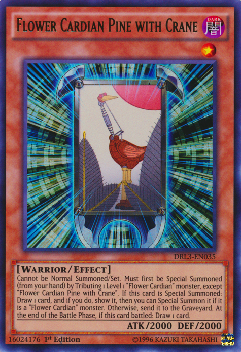Flower Cardian Pine with Crane [DRL3-EN035] Ultra Rare | Jomio and Rueliete's Cards and Comics