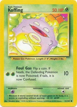 Koffing (51/102) [Base Set Unlimited] | Jomio and Rueliete's Cards and Comics