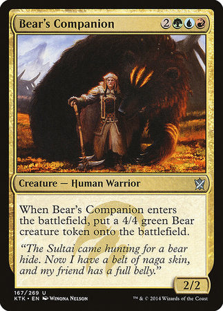 Bear's Companion [Khans of Tarkir] | Jomio and Rueliete's Cards and Comics