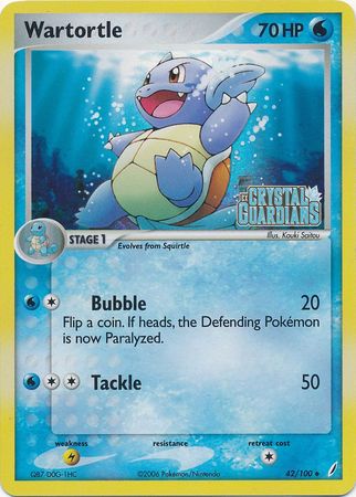 Wartortle (42/100) (Stamped) [EX: Crystal Guardians] | Jomio and Rueliete's Cards and Comics