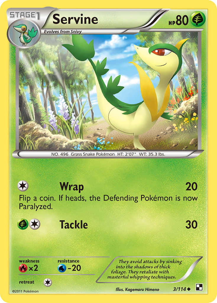 Servine (3/114) [Black & White: Base Set] | Jomio and Rueliete's Cards and Comics
