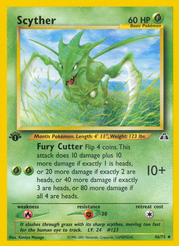 Scyther (46/75) [Neo Discovery 1st Edition] | Jomio and Rueliete's Cards and Comics