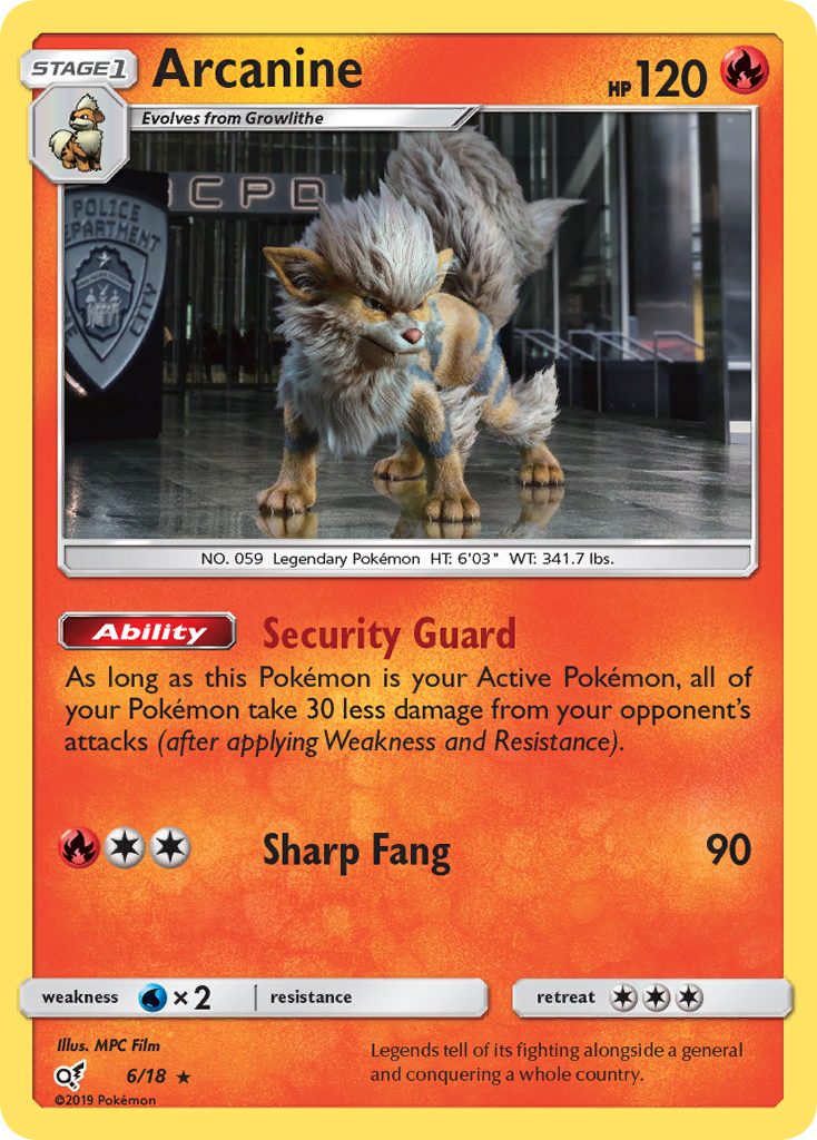 Arcanine (6/18) [Sun & Moon: Detective Pikachu] | Jomio and Rueliete's Cards and Comics