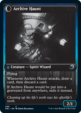 Overwhelmed Archivist // Archive Haunt [Innistrad: Double Feature] | Jomio and Rueliete's Cards and Comics