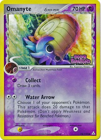 Omanyte (74/110) (Delta Species) (Stamped) [EX: Holon Phantoms] | Jomio and Rueliete's Cards and Comics