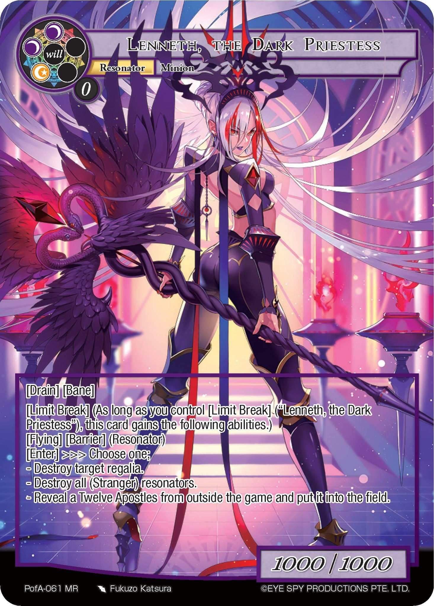 Lenneth, the Dark Priestess (Full Art) (PofA-061) [Alice Origin IV: Prologue of Attoractia] | Jomio and Rueliete's Cards and Comics