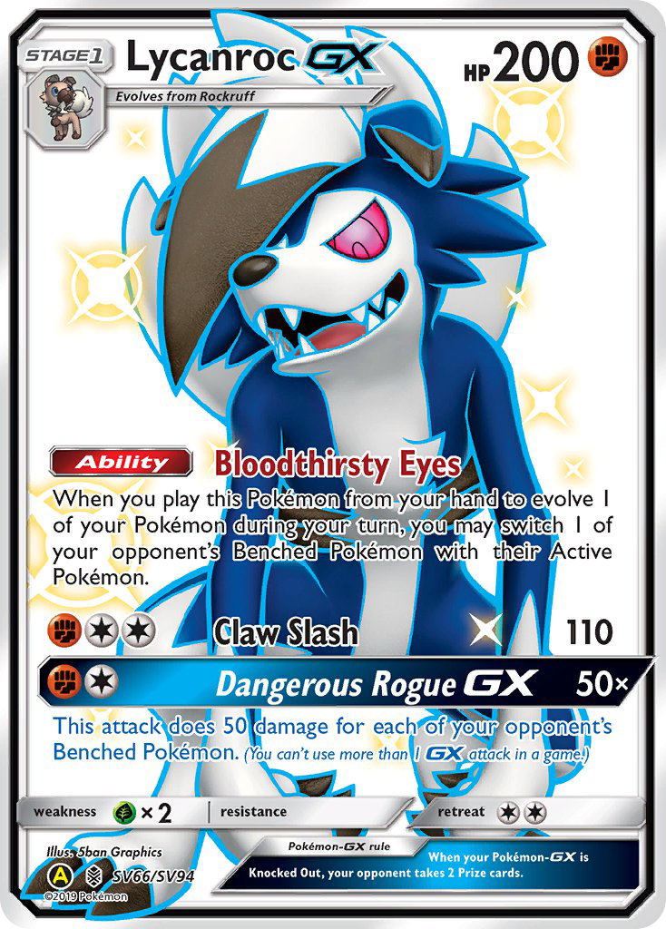 Lycanroc GX (SV66/SV94) [Sun & Moon: Hidden Fates - Shiny Vault] | Jomio and Rueliete's Cards and Comics