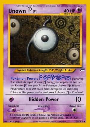 Unown [P] (58/105) [Neo Destiny Unlimited] | Jomio and Rueliete's Cards and Comics