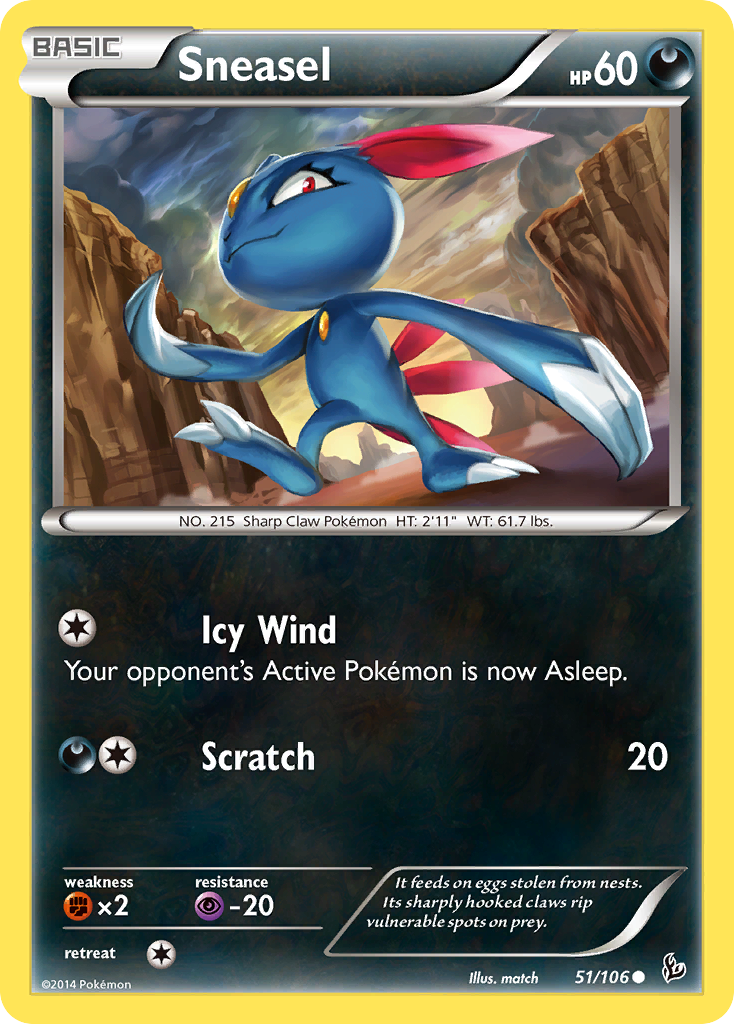 Sneasel (51/106) [XY: Flashfire] | Jomio and Rueliete's Cards and Comics