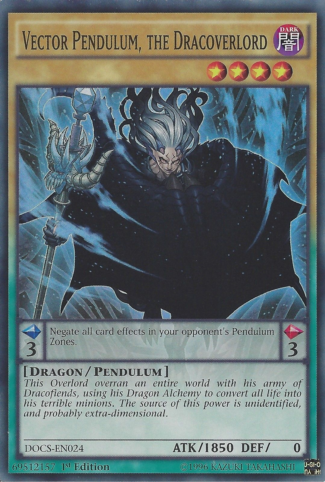 Vector Pendulum, the Dracoverlord [DOCS-EN024] Super Rare | Jomio and Rueliete's Cards and Comics