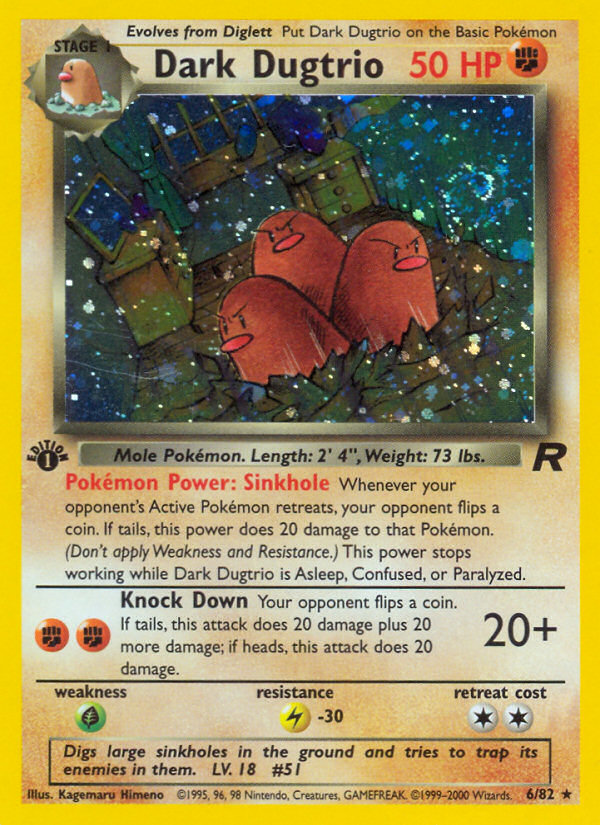 Dark Dugtrio (6/82) [Team Rocket 1st Edition] | Jomio and Rueliete's Cards and Comics