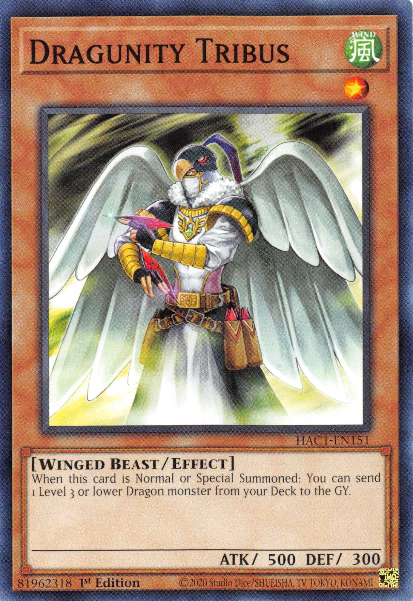 Dragunity Tribus [HAC1-EN151] Common | Jomio and Rueliete's Cards and Comics