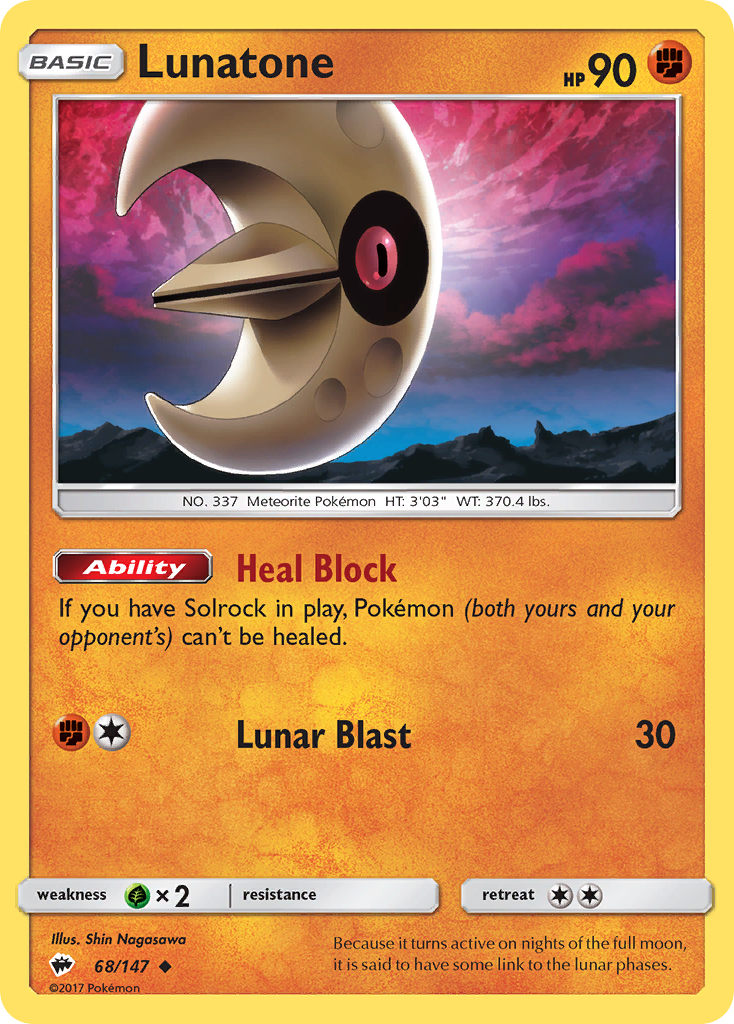 Lunatone (68/147) [Sun & Moon: Burning Shadows] | Jomio and Rueliete's Cards and Comics