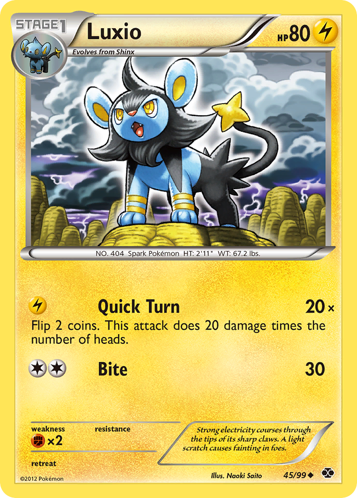 Luxio (45/99) [Black & White: Next Destinies] | Jomio and Rueliete's Cards and Comics