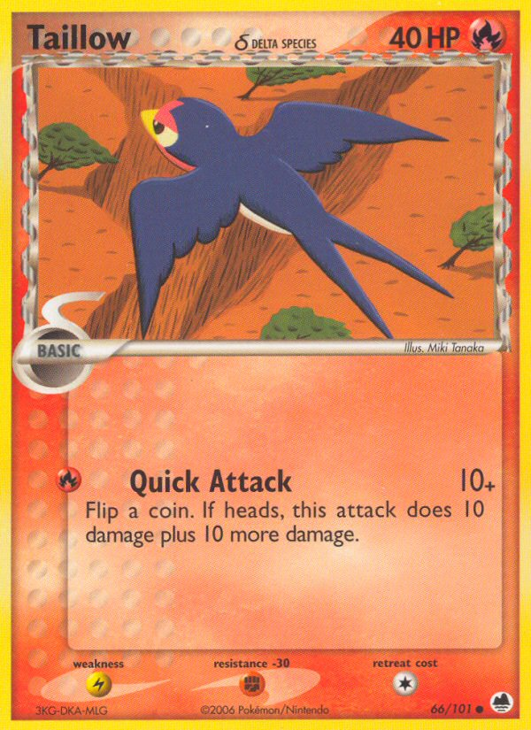 Taillow (66/101) (Delta Species) [EX: Dragon Frontiers] | Jomio and Rueliete's Cards and Comics