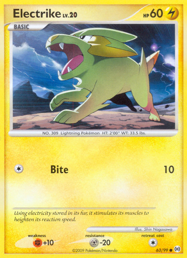 Electrike (63/99) [Platinum: Arceus] | Jomio and Rueliete's Cards and Comics