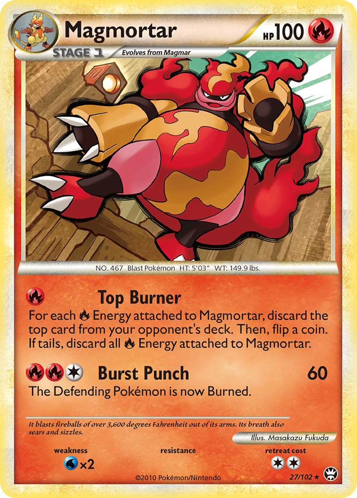 Magmortar (27/102) [HeartGold & SoulSilver: Triumphant] | Jomio and Rueliete's Cards and Comics